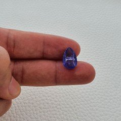 Tanzanite Naturale Forma Goccia Piatto Cabochon Liscio Fatto a Mano 15X9X4mm 5,50 Carati 1pz