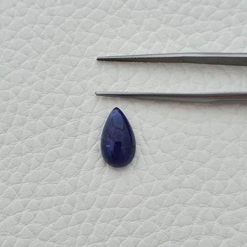 Tanzanite Naturale Forma Goccia Piatto Cabochon Liscio Fatto a Mano 13X7X5mm 4,40 Carati 1pz