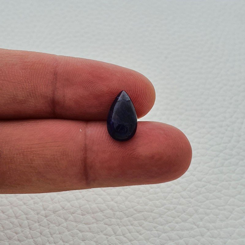 Tanzanite Naturale Forma Goccia Piatto Cabochon Liscio Fatto a Mano 13X7X5mm 4,40 Carati 1pz