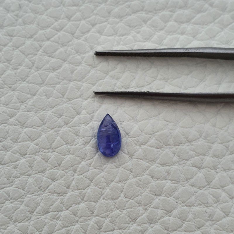 Tanzanite Naturale Forma Goccia Piatto Cabochon Liscio Fatto a Mano 5X7X3mm 1,10 Carati 1pz