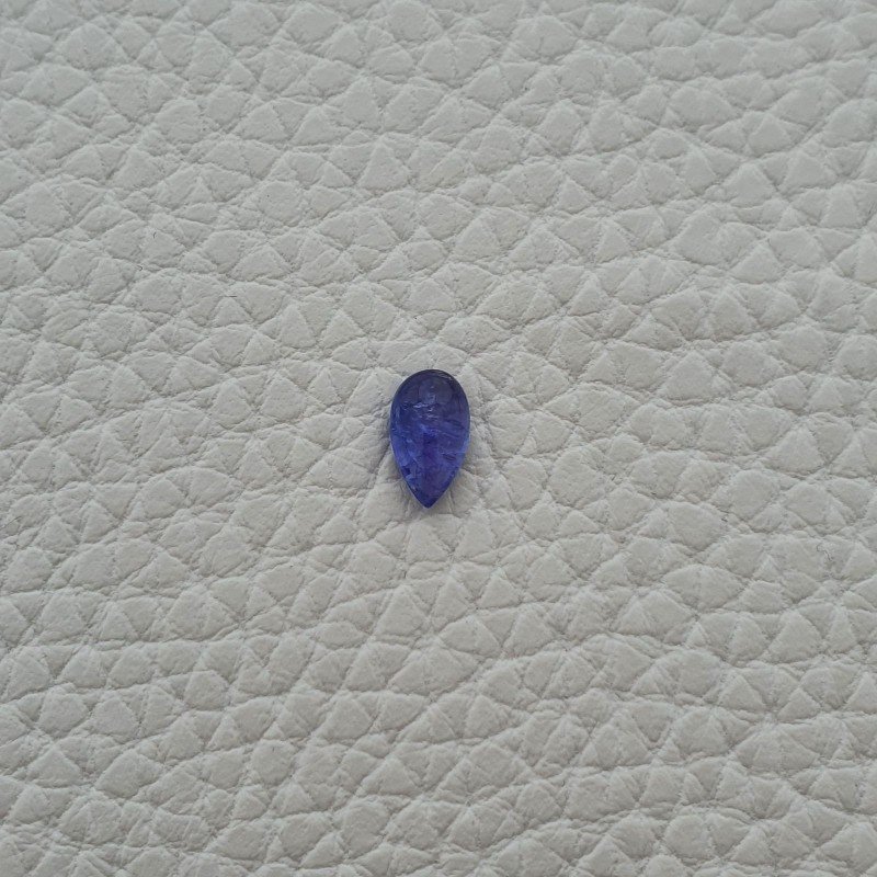 Tanzanite Naturale Forma Goccia Piatto Cabochon Liscio Fatto a Mano 5X7X3mm 1,10 Carati 1pz