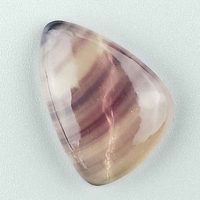 Fluorite Naturale Forma Fantasia Piatto Cabochon Liscio Fatto a Mano 26X18X6mm 5,15gm 1pz