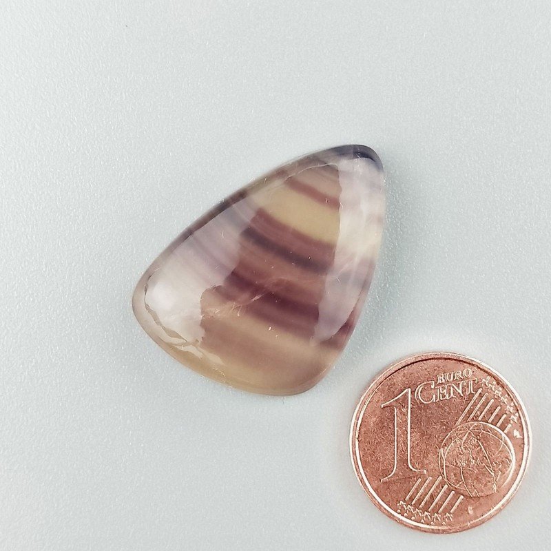 Fluorite Naturale Forma Fantasia Piatto Cabochon Liscio Fatto a Mano 26X18X6mm 5,15gm 1pz