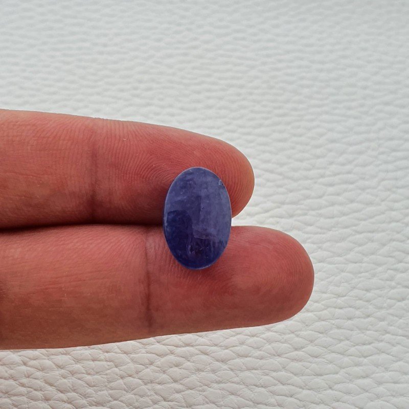 Tanzanite Naturale Forma Ovale Piatto Cabochon Liscio Fatto a Mano 16X11X7mm 11,15 Carati 1pz