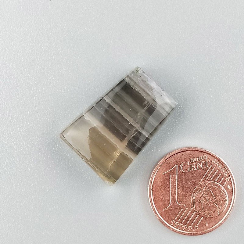 Fluorite Naturale Forma Fantasia Piatto Cabochon Liscio Fatto a Mano 20X13mm 3,85gm 1pz
