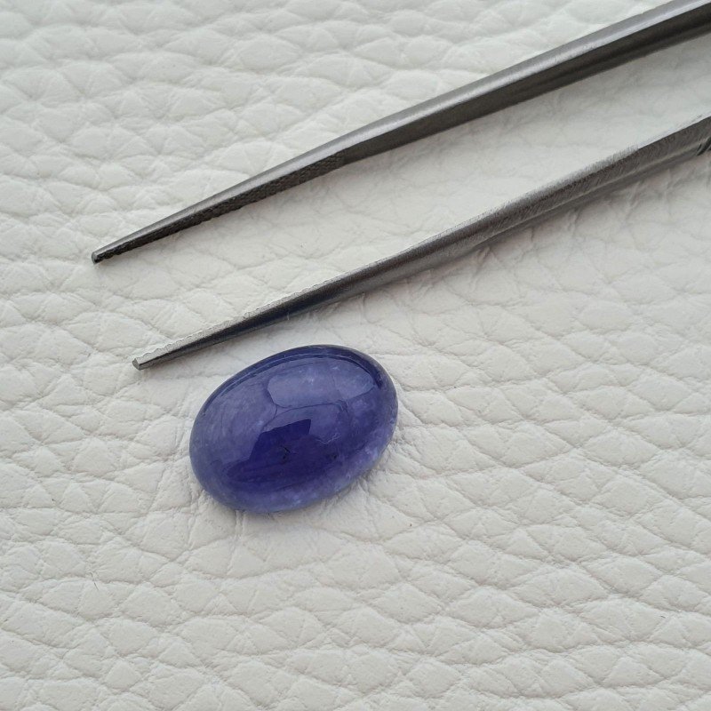 Tanzanite Naturale Forma Ovale Piatto Cabochon Liscio Fatto a Mano 15X10X6mm 10,20 Carati 1pz