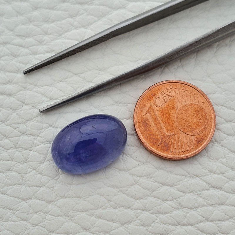 Tanzanite Naturale Forma Ovale Piatto Cabochon Liscio Fatto a Mano 15X10X6mm 10,20 Carati 1pz