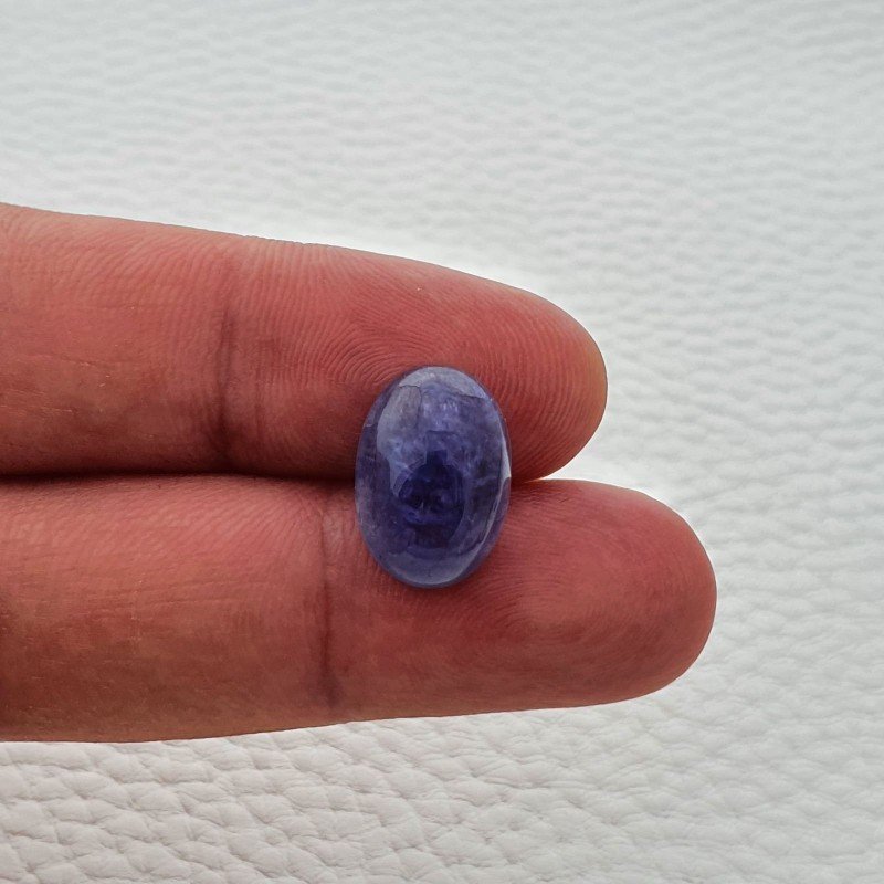 Tanzanite Naturale Forma Ovale Piatto Cabochon Liscio Fatto a Mano 15X10X6mm 10,20 Carati 1pz