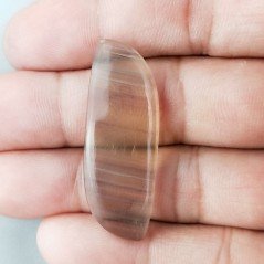 Fluorite Naturale Forma Fantasia Piatto Cabochon Liscio Fatto a Mano 40X15mm 5,86gm 1pz