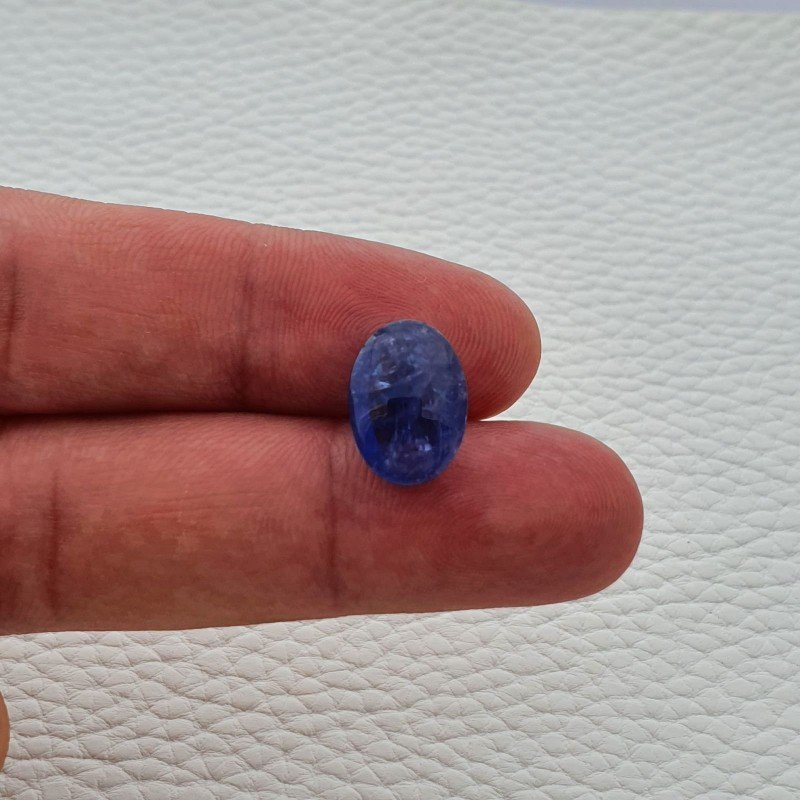 Tanzanite Naturale Forma Ovale Piatto Cabochon Liscio Fatto a Mano 14X10X7mm 9,15 Carati 1pz