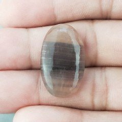 Fluorite Naturale Forma Ovale Piatto Cabochon Liscio Fatto a Mano 27X16X5mm 4,40gm 1pz