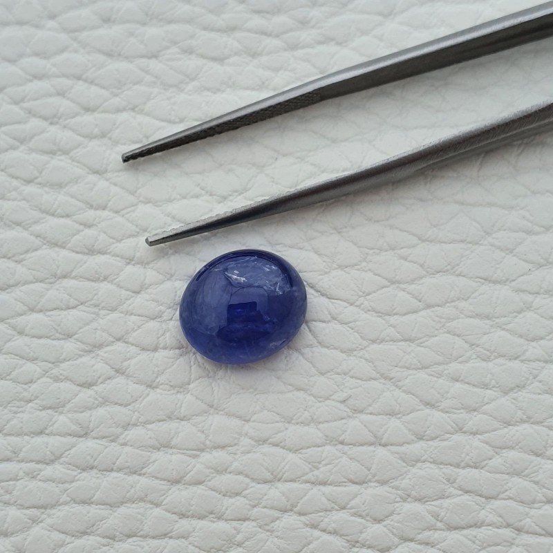Tanzanite Naturale Forma Ovale Piatto Cabochon Liscio Fatto a Mano 12X10X06mm 6,70 Carati 1pz
