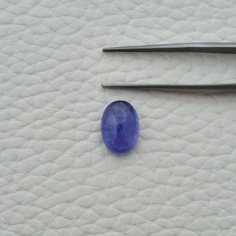 Tanzanite Naturale Forma Ovale Piatto Cabochon Liscio Fatto a Mano 12X8X5mm 5,25 Carati 1pz