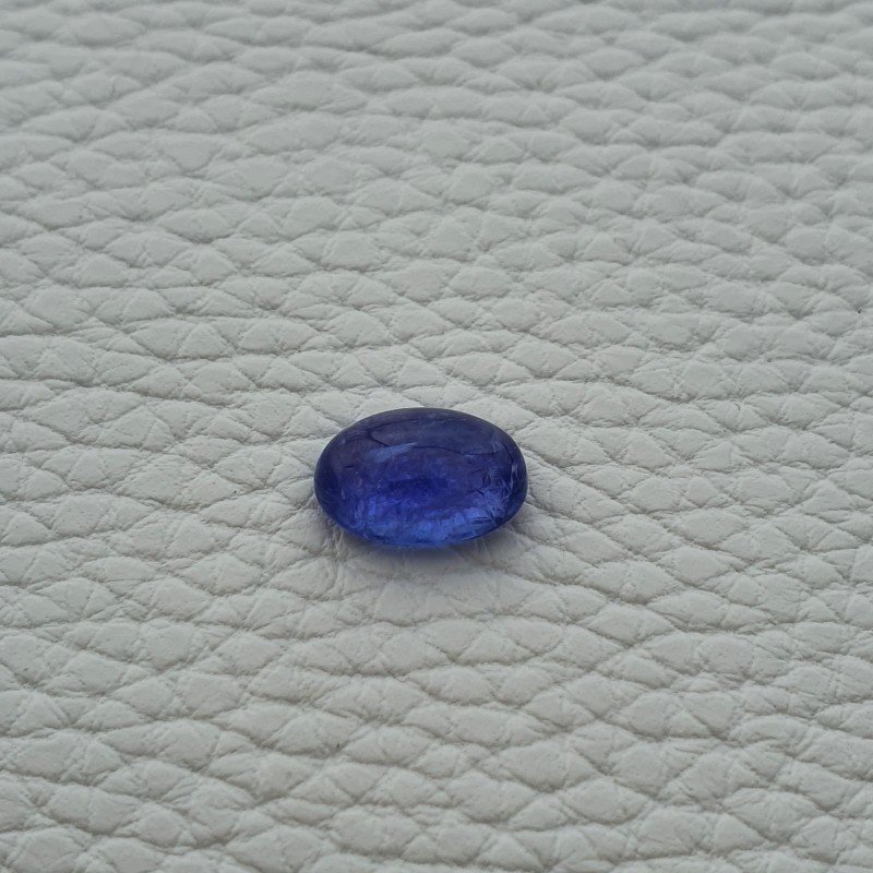 Tanzanite Naturale Forma Ovale Piatto Cabochon Liscio Fatto a Mano 12X8X5mm 5,25 Carati 1pz