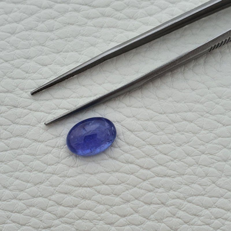 Tanzanite Naturale Forma Ovale Piatto Cabochon Liscio Fatto a Mano 12X8X5mm 5,25 Carati 1pz