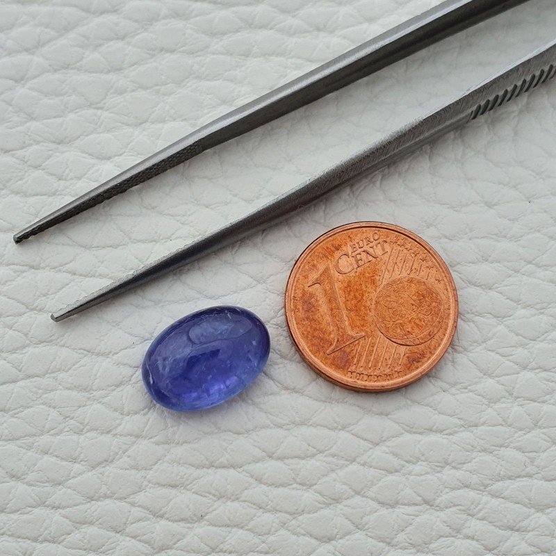 Tanzanite Naturale Forma Ovale Piatto Cabochon Liscio Fatto a Mano 12X8X5mm 5,25 Carati 1pz