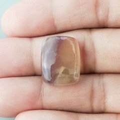 Fluorite Naturale Forma Cuscino Piatto Cabochon Liscio Fatto a Mano 19X15X6mm 4,55gm 1pz