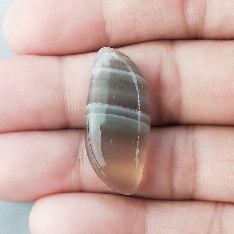 Fluorite Naturale Forma Fantasia Piatto Cabochon Liscio Fatto a Mano 31X14mm 5,40gm 1pz