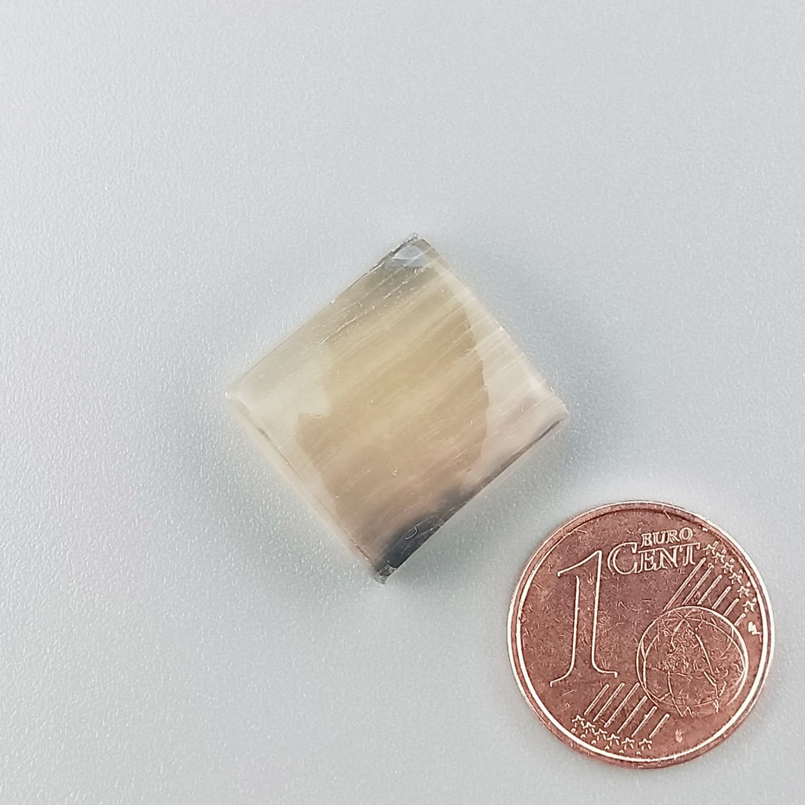 Fluorite Naturale Forma Quadrato Piatto Cabochon Liscio Fatto a Mano 16X16X6mm 4,20gm 1pz