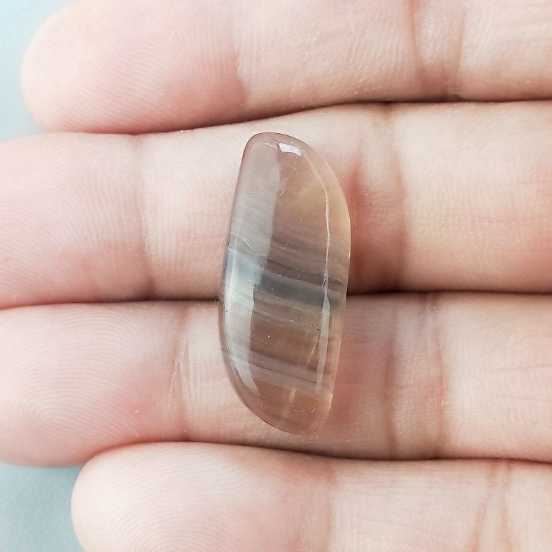 Fluorite Naturale Forma Fantasia Piatto Cabochon Liscio Fatto a Mano 27X11mm 5,07gm 1pz