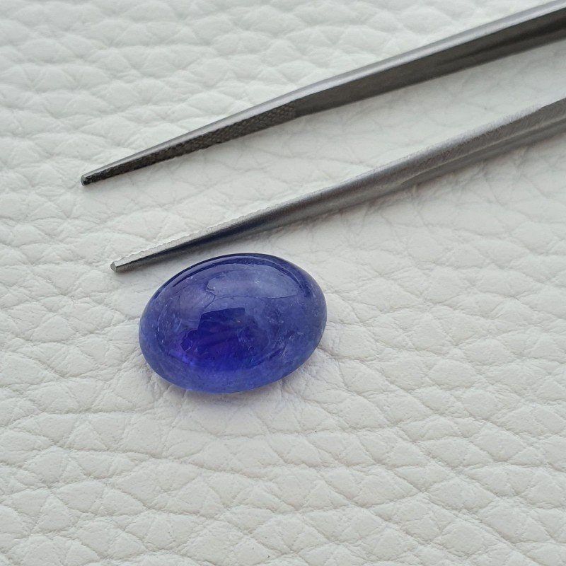 Tanzanite Naturale Forma Ovale Piatto Cabochon Liscio Fatto a Mano 15X11X08mm 12,10 Carati 1pz