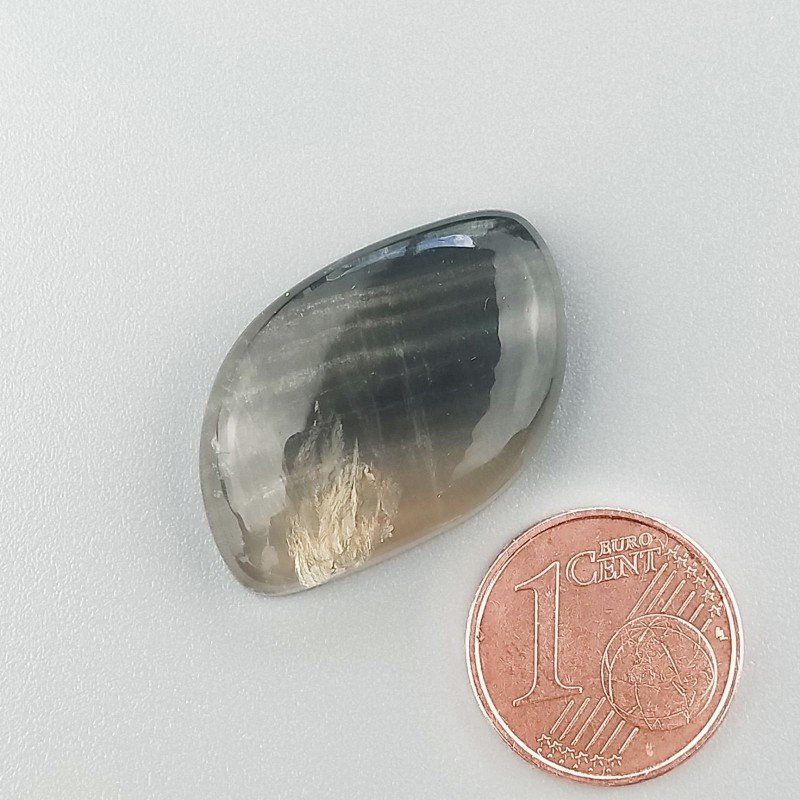 Fluorite Naturale Forma Fantasia Piatto Cabochon Liscio Fatto a Mano 27X17mm 5,60gm 1pz