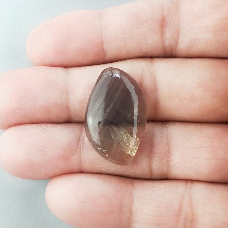 Fluorite Naturale Forma Fantasia Piatto Cabochon Liscio Fatto a Mano 27X17mm 5,60gm 1pz
