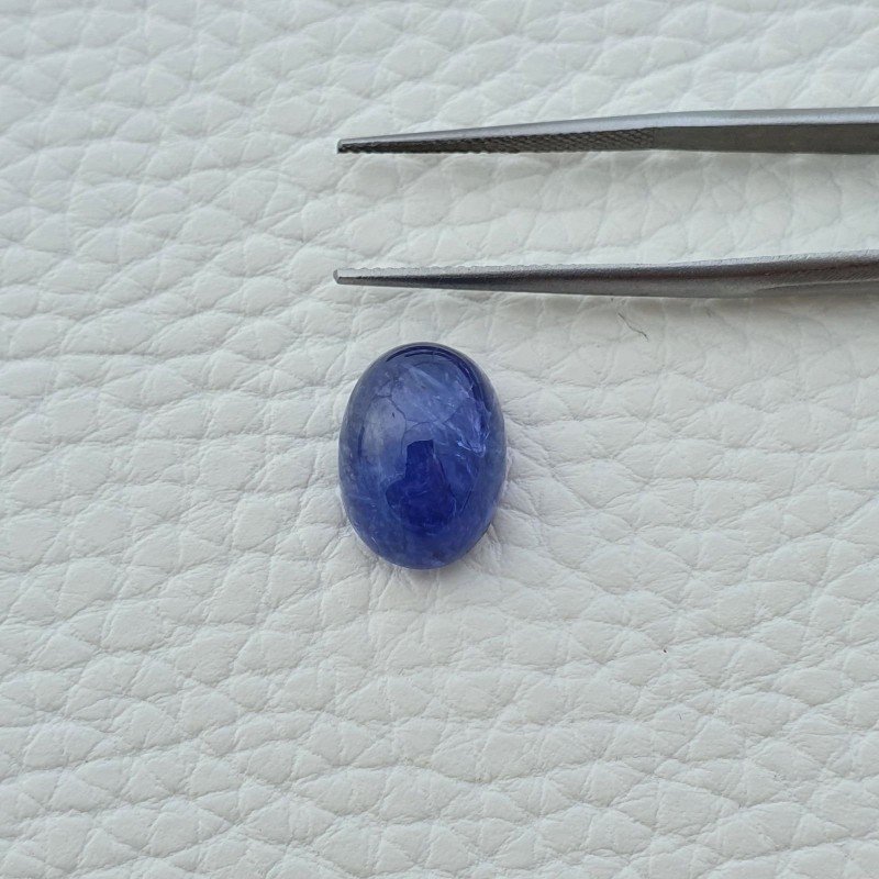 Tanzanite Naturale Forma Ovale Piatto Cabochon Liscio Fatto a Mano 13,80X10X8mm 10,95 Carati 1pz