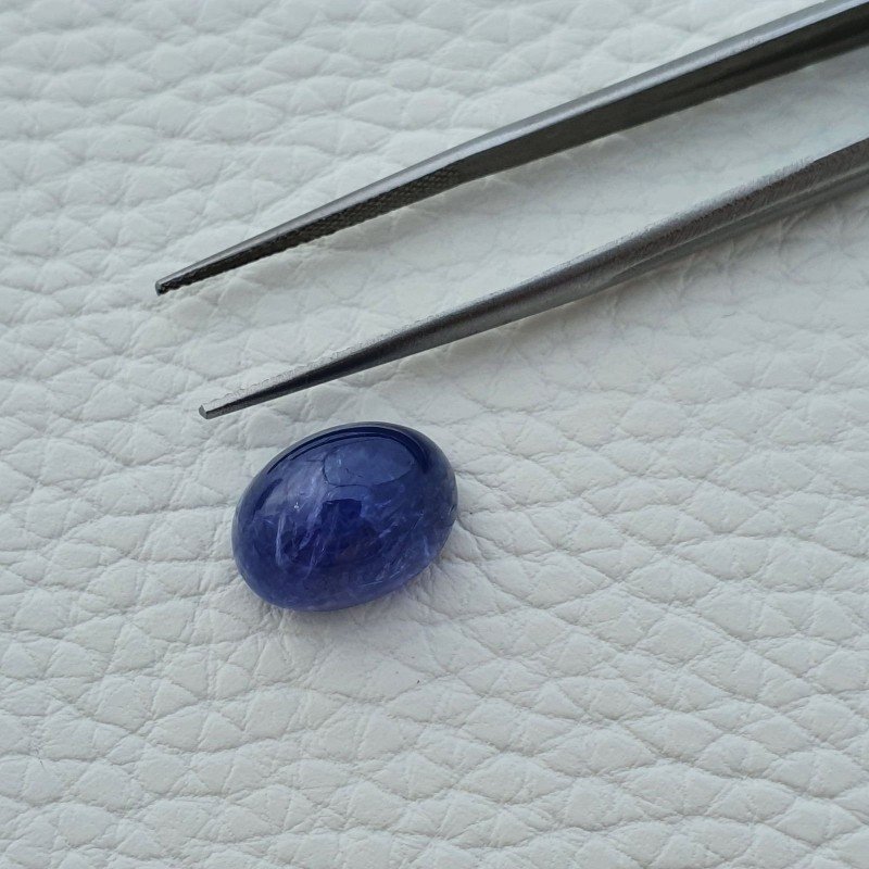 Tanzanite Naturale Forma Ovale Piatto Cabochon Liscio Fatto a Mano 13,80X10X8mm 10,95 Carati 1pz