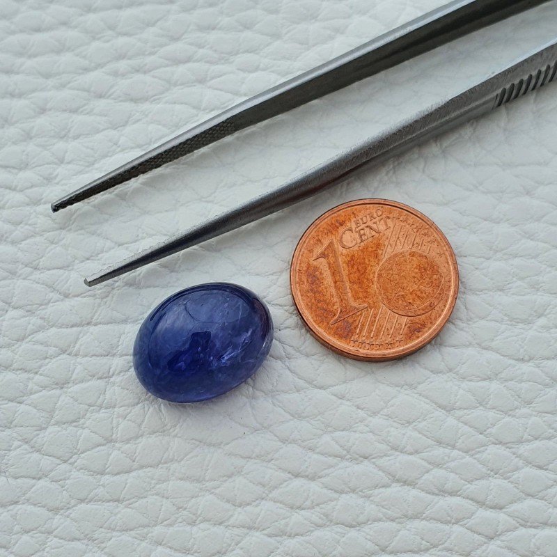 Tanzanite Naturale Forma Ovale Piatto Cabochon Liscio Fatto a Mano 13,80X10X8mm 10,95 Carati 1pz