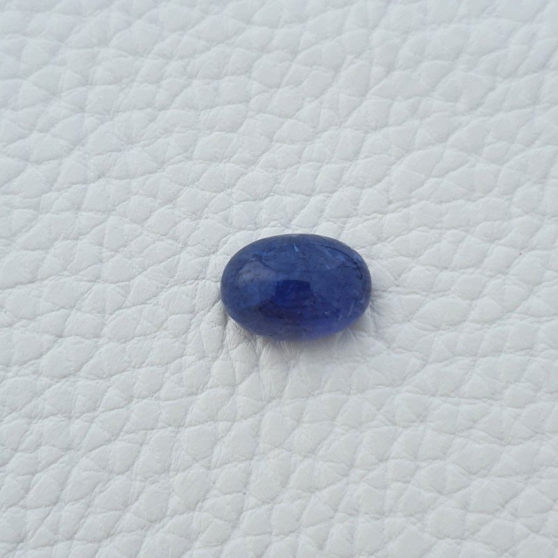 Cabochon di Tanzanite Naturale Ovale, Piatto e Liscio, 14x10x6 mm, 8,85 ct, Fatto a Mano