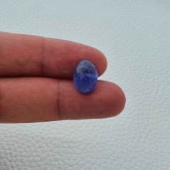 Tanzanite Naturale Forma Ovale Piatto Cabochon Liscio Fatto a Mano 14X10X06mm 7,50 Carati 1pz