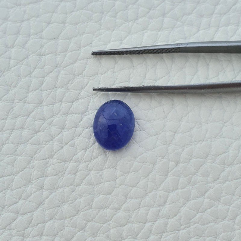 Tanzanite Naturale Forma Ovale Piatto Cabochon Liscio Fatto a Mano 11X9X5mm 4,25 Carati 1pz