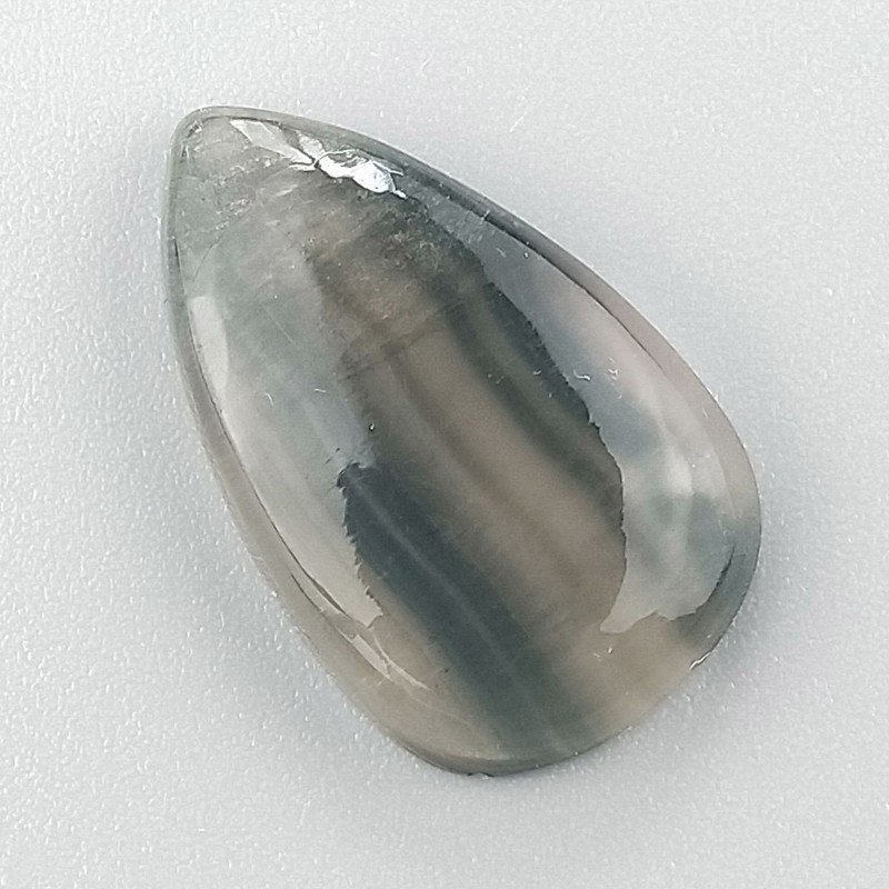 Fluorite Naturale Forma Goccia Piatto Cabochon Liscio Fatto a Mano 26X16mm 4,47gm 1pz