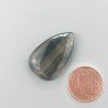 Fluorite Naturale Forma Goccia Piatto Cabochon Liscio Fatto a Mano 26X16mm 4,47gm 1pz