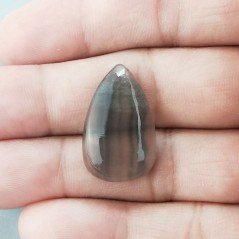 Fluorite Naturale Forma Goccia Piatto Cabochon Liscio Fatto a Mano 26X16mm 4,47gm 1pz