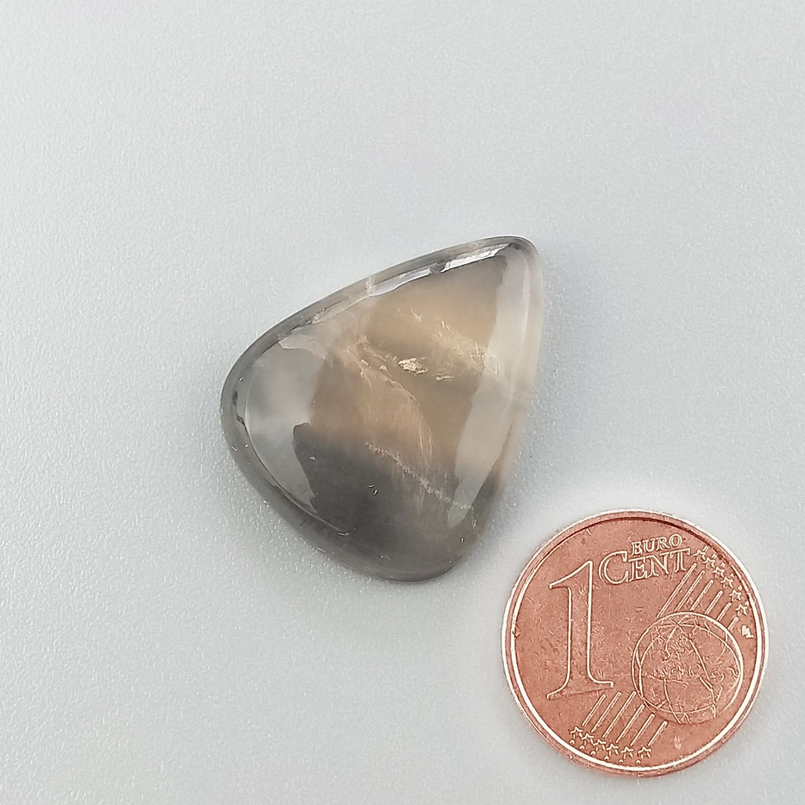 Fluorite Naturale Forma Goccia Piatto Cabochon Liscio Fatto a Mano 23X18X5mm 4,05gm 1pz