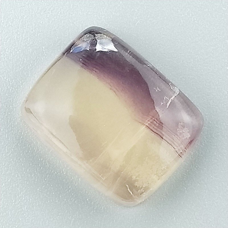 Fluorite Naturale Forma Cuscino Piatto Cabochon Liscio Fatto a Mano 19X15X6mm 4,30gm 1pz