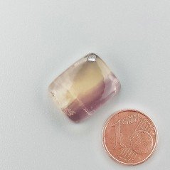 Fluorite Naturale Forma Cuscino Piatto Cabochon Liscio Fatto a Mano 19X15X6mm 4,30gm 1pz