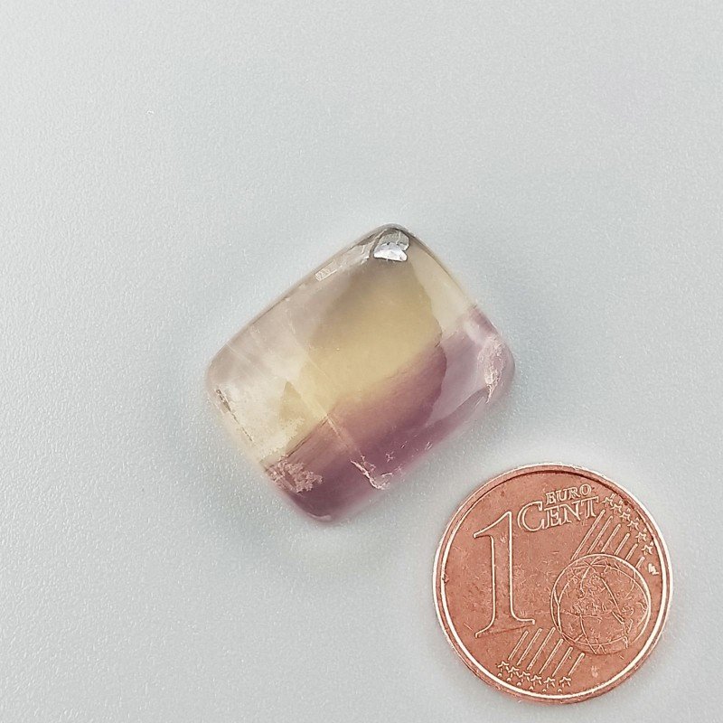 Cabochon di Fluorite Naturale Cuscino, Piatto e Liscio, 19x15x6 mm, 4,30 g, Fatto a Mano