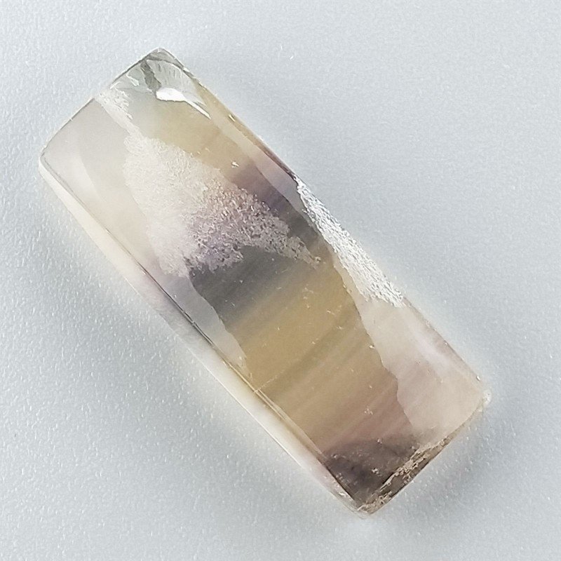 Fluorite Naturale Forma Rettangolare Piatto Cabochon Liscio Fatto a Mano 27X11X7mm 5,75gm 1pz