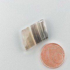 Fluorite Naturale Forma Fantasia Piatto Cabochon Liscio Fatto a Mano 24X13X6mm 3,30gm 1pz