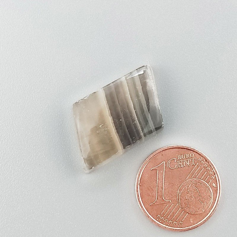 Fluorite Naturale Forma Fantasia Piatto Cabochon Liscio Fatto a Mano 24X13X6mm 3,30gm 1pz