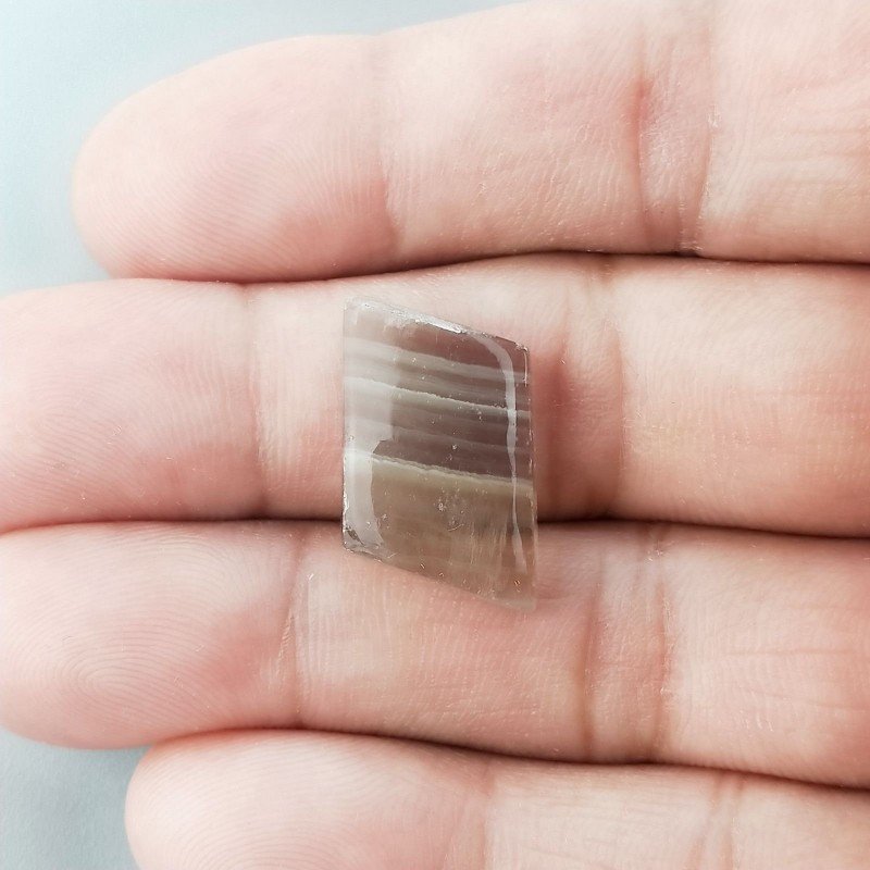 Fluorite Naturale Forma Fantasia Piatto Cabochon Liscio Fatto a Mano 24X13X6mm 3,30gm 1pz
