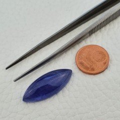 Tanzanite Naturale Forma Marquise Piatto Cabochon Liscio Fatto a Mano 13X13X08mm 17,20 Carati 1pz