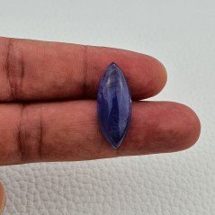 Tanzanite Naturale Forma Marquise Piatto Cabochon Liscio Fatto a Mano 13X13X08mm 17,20 Carati 1pz
