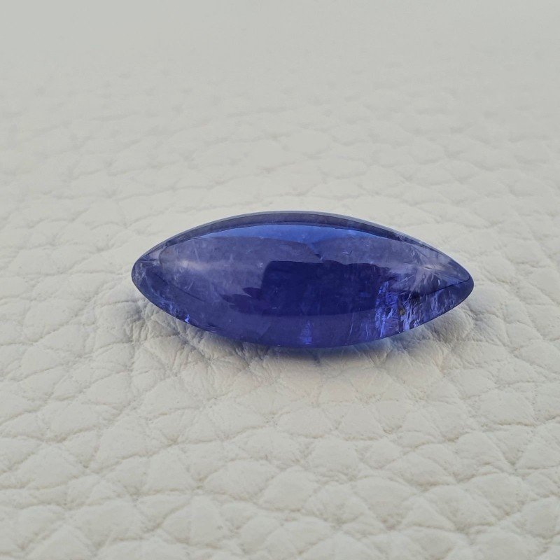 Tanzanite Naturale Forma Marquise Piatto Cabochon Liscio Fatto a Mano 20X10X06mm 10,45 Carati 1pz