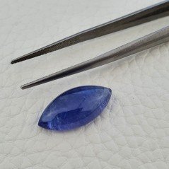 Tanzanite Naturale Forma Marquise Piatto Cabochon Liscio Fatto a Mano 20X10X06mm 10,45 Carati 1pz