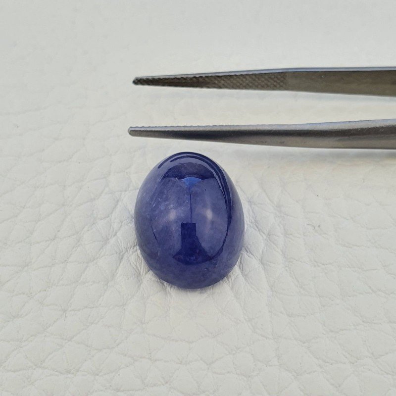 Tanzanite Naturale Forma Ovale Piatto Cabochon Liscio Fatto a Mano 17X13X9mm 18,95 Carati 1pz