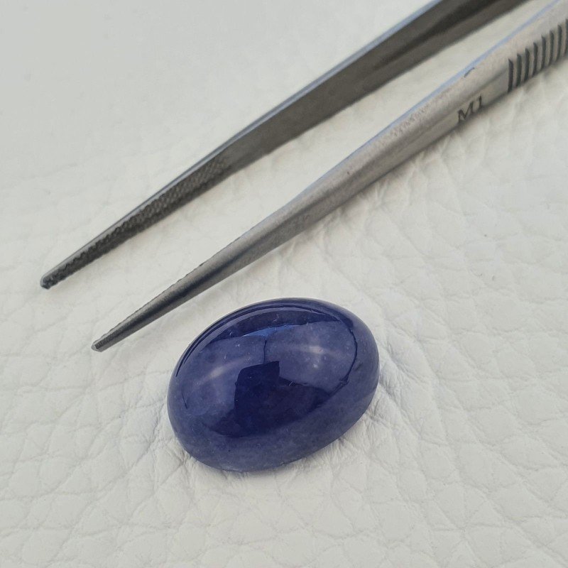Tanzanite Naturale Forma Ovale Piatto Cabochon Liscio Fatto a Mano 17X13X9mm 18,95 Carati 1pz